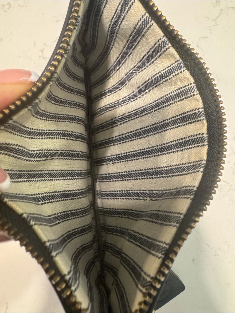 Vintage Coach Black Leather Zip Pouch Wristlet